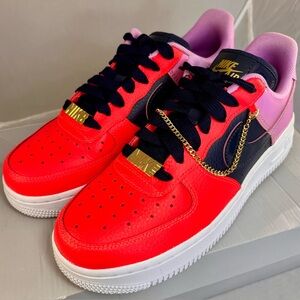 IOB-Nike Air Force 1 Low ’07 Cuban Link Bright Crimson Obsidian CZ8100-600 Wmn 7